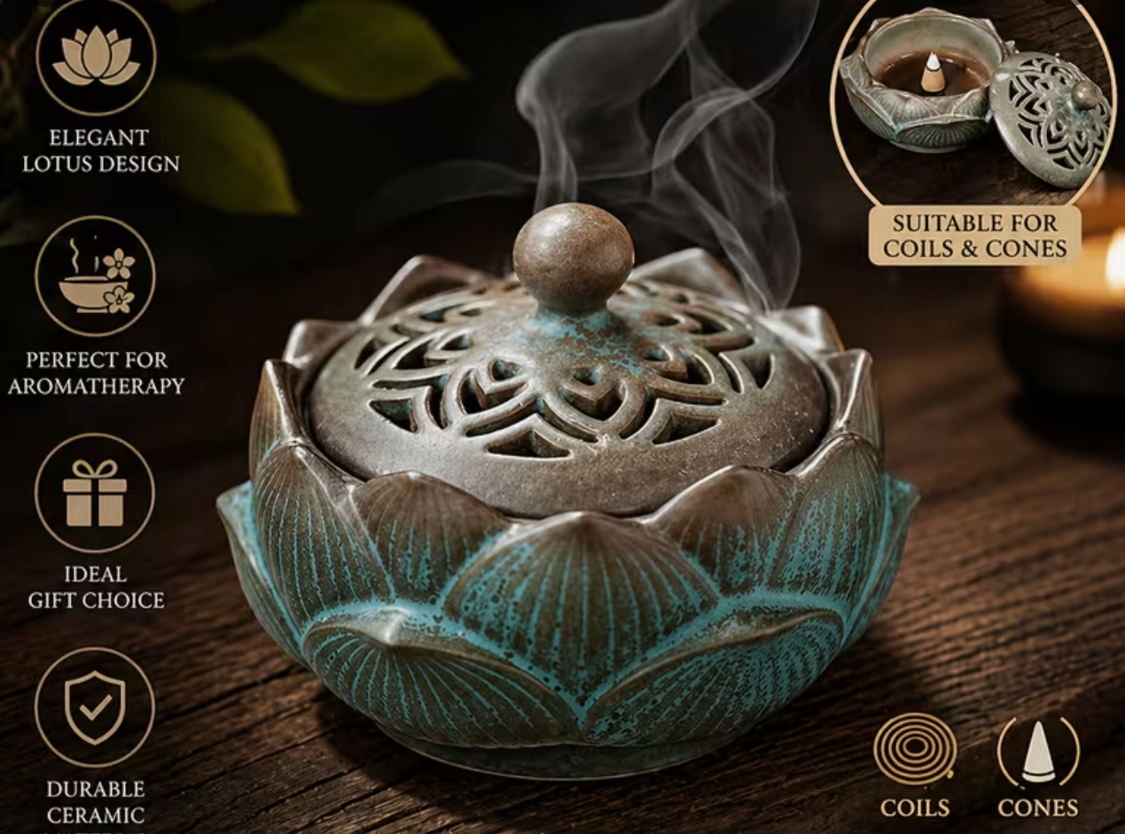 Lotus Veil Incense Burner