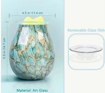 Blue Hour Glass Wax Warmer
